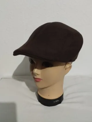 Gorra marrón oscuro estilo newsboy talla M nueva