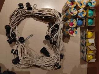 Tira 29 portalámparas + 14 bombillas