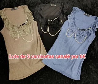 Lote 3 Camisetas sin mangas Canalé Talla Única.