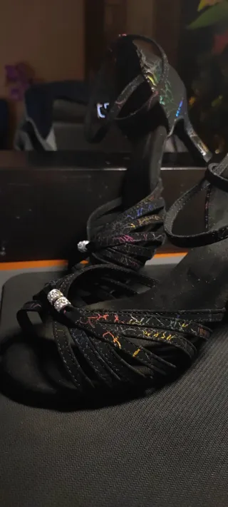 Zapatos Sandalias Baile Negros T40