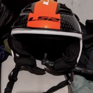 Casco Moto LS2 Naranja Negro