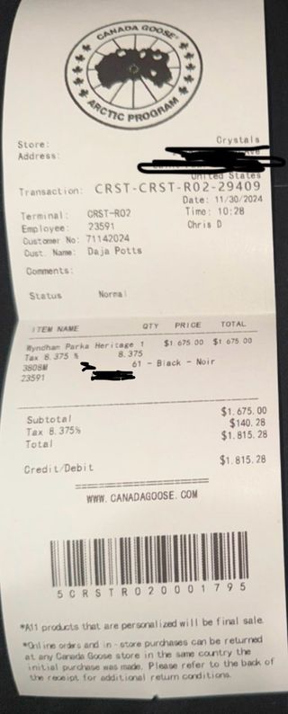 Abrigo Canada Goose Negro