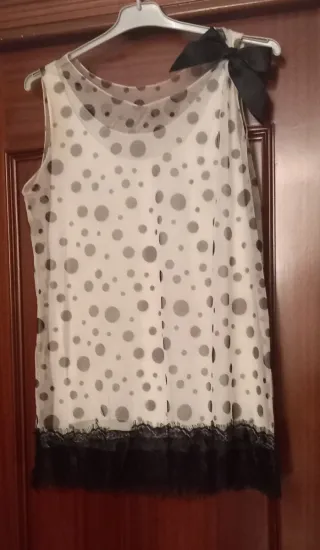 Blusa de lunares con lazo negro