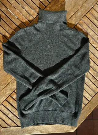 Jersey Uniqlo 100% Cachemira Gris Jaspeado Talla S