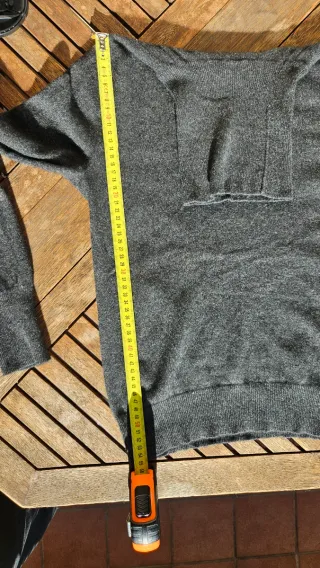 Jersey Uniqlo 100% Cachemira Gris Jaspeado Talla S