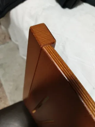 2 sillas de comedor elegante madera y piel marrón