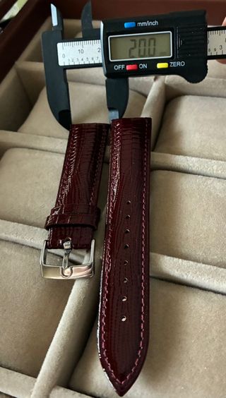 Correa de reloj de cuero burdeos para Omega