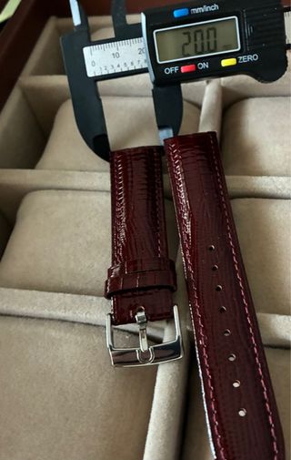 Correa de reloj de cuero burdeos para Omega