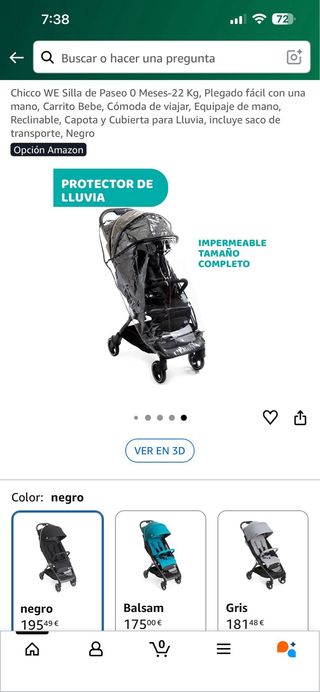 Silla de Paseo Chicco WE Negra