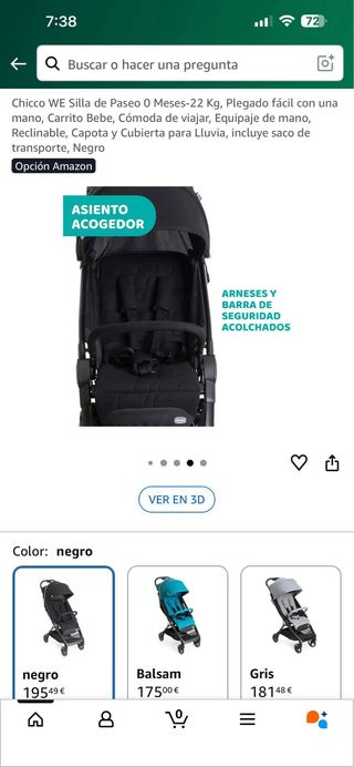 Silla de Paseo Chicco WE Negra