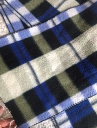 Bufanda de cuadros azul y beig