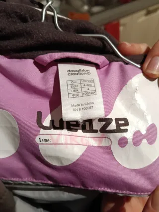 Tuta sci bambina viola e grigia