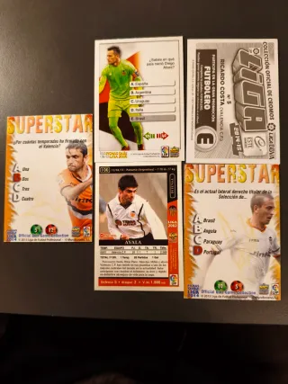 Lote 5 cromos firmados Valencia CF lt2