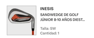 Palo de golf júnior Inesis 8-10 años. Sandwedge
