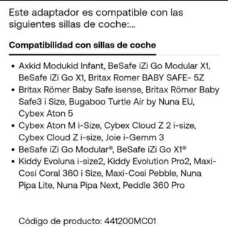 Adaptador Bugaboo para Maxi-Cosi y similares