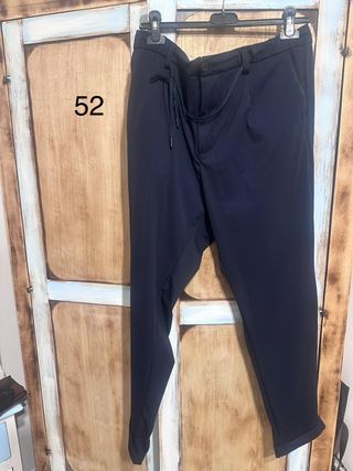 Pantalone uomo blu casual elasticizzato taglia 52