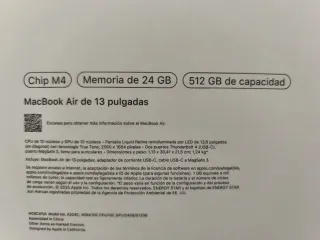 MacBook Air 13 Precintado M4 24GB 512GB sin abrir