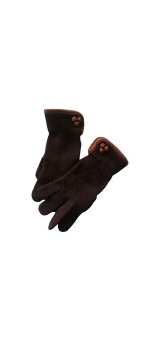 Conjunto bufanda y guantes marrones