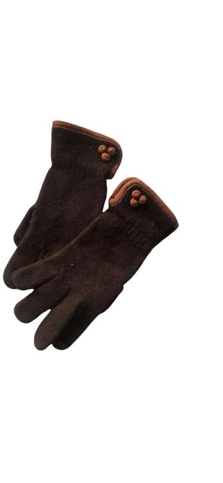 Conjunto bufanda y guantes marrones