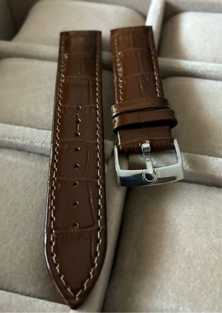 Correa de reloj de piel marrón para Omega