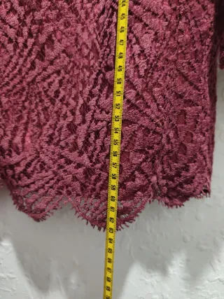 BLUSA ENCAJE BURDEOS MUJER