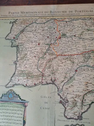 Mapa antiguo Portugal y España