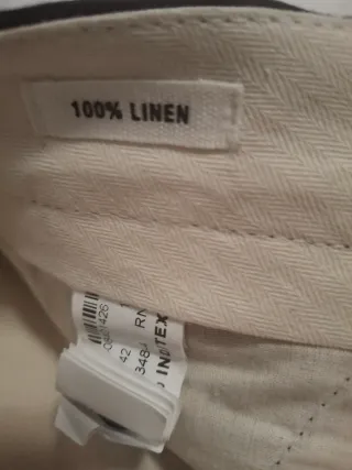 Traje de lino azul oscuro Zara