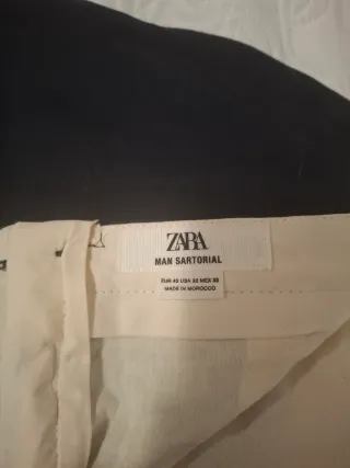 Traje de lino azul oscuro Zara