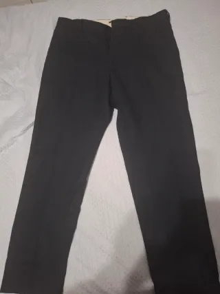 Traje de lino azul oscuro Zara