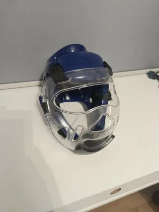 Casco Taekwondo Azul y Transparente