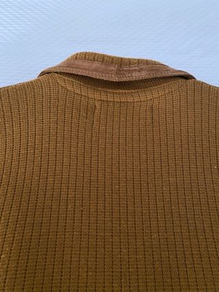 Cazadora cuero y textil marrón