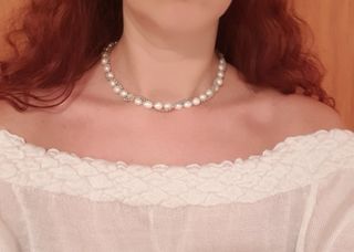 Collar perlas rosas y blancas