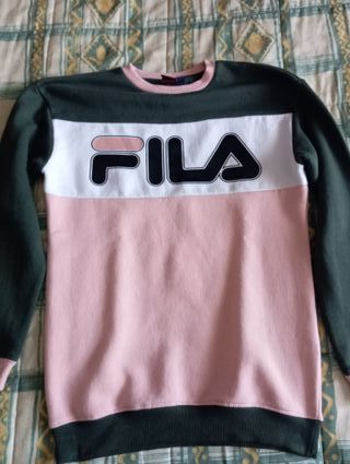 Sudadera Fila Vintage Verde y Rosa