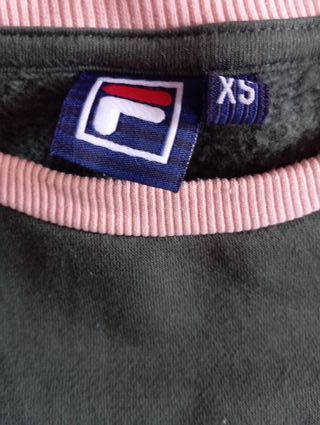 Sudadera Fila Vintage Verde y Rosa