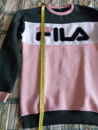 Sudadera Fila Vintage Verde y Rosa