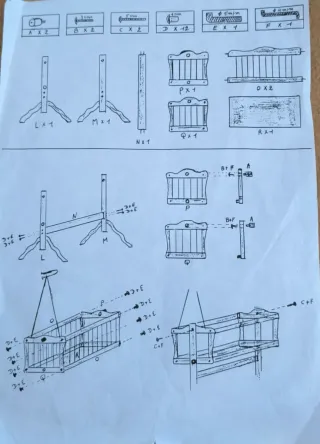 Moisés madera natural color nogal con dosel