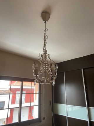 Lámpara de techo colgante de cristal y metal