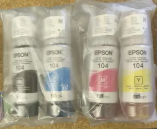 4 Tintas Epson 104 Ecotank (BK, C, M, Y)