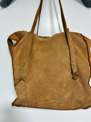 Bolso de serraje marrón