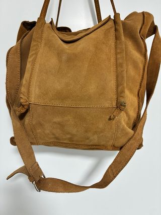 Bolso de serraje marrón