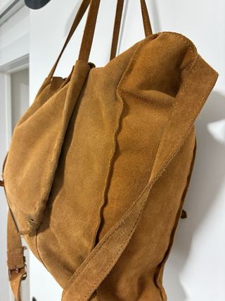 Bolso de serraje marrón