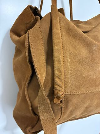 Bolso de serraje marrón