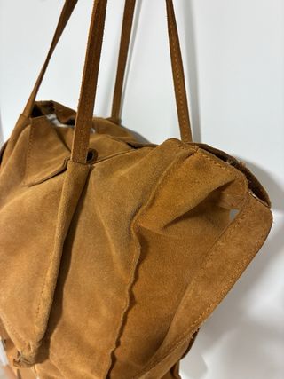 Bolso de serraje marrón