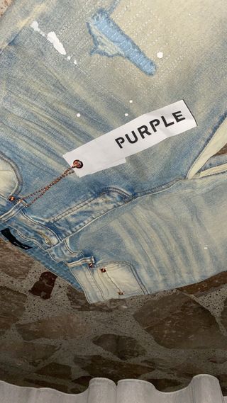 Jeans Flared Purple Brand Beige/Blu
