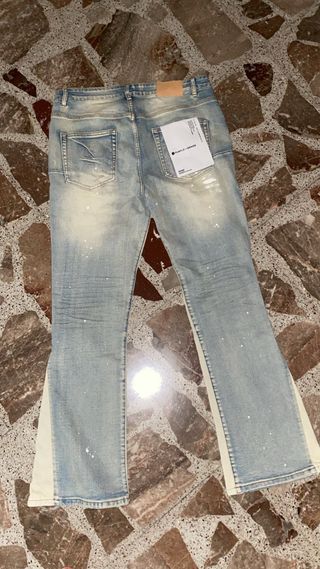 Jeans Flared Purple Brand Beige/Blu