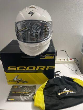 Casco Scorpion Exo-491 Blanco Moto NUEVO