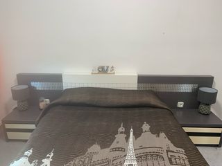 Cabezal y Mesitas Matrimonio Madera