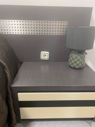 Cabezal y Mesitas Matrimonio Madera