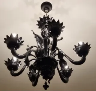 Lampadario Murano 6 luci nero