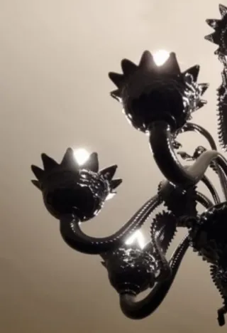 Lampadario Murano 6 luci nero